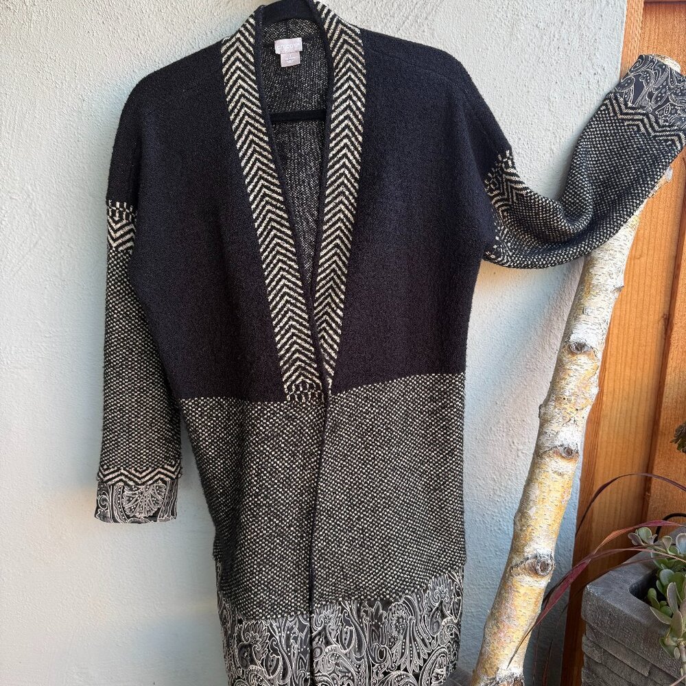 Chico's Jacket, black & tan, size 1 or M